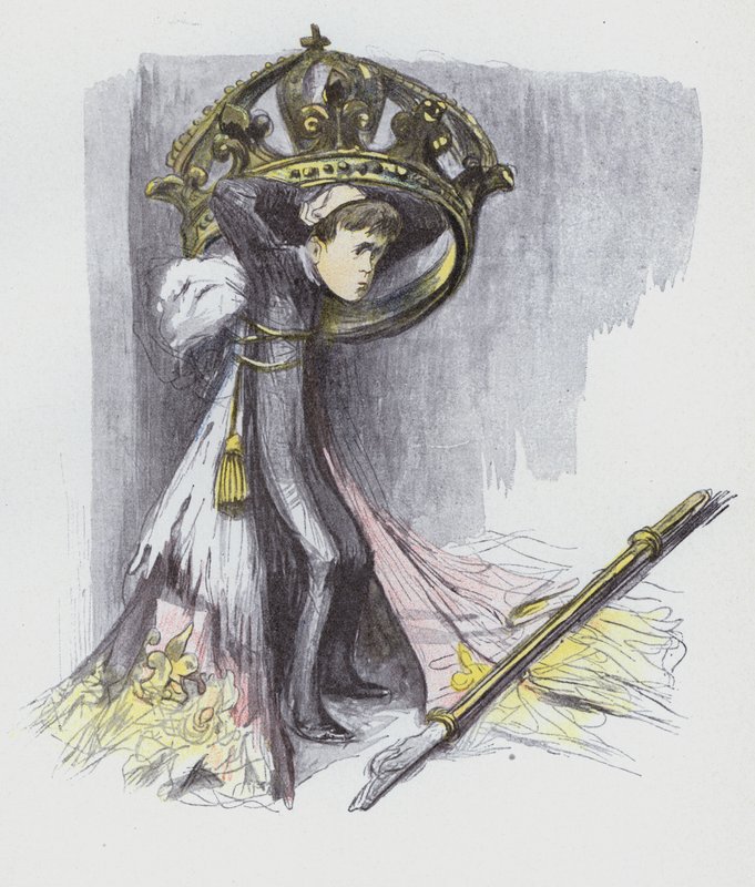 Alfonso den lille, kung av Spanien (färg litho) av Jean Veber