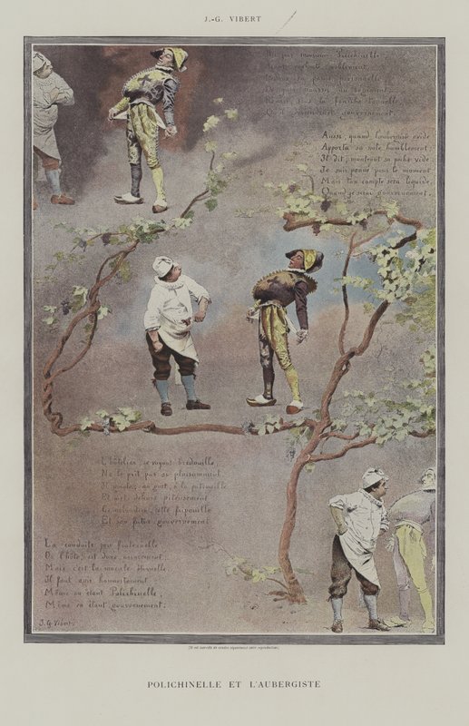 Punchinello och gästgivaren av Jehan Georges Vibert