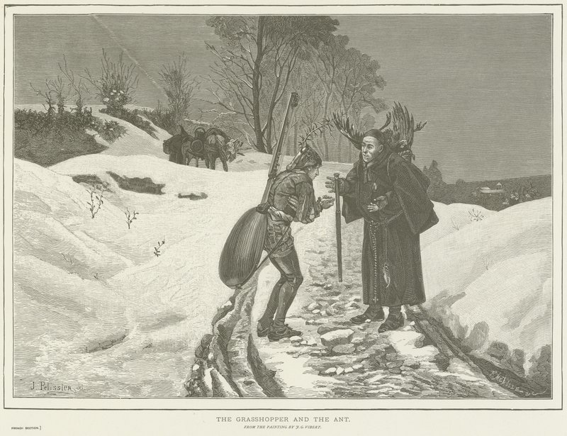 Gräshoppan och myran av Jehan Georges Vibert