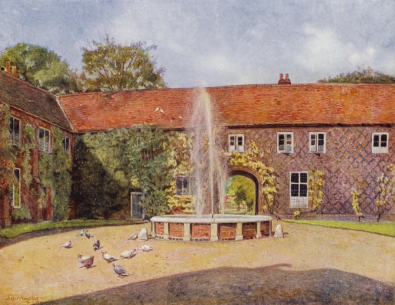 Fulham, The Courtyard (färg litho) av Jessie MacGregor