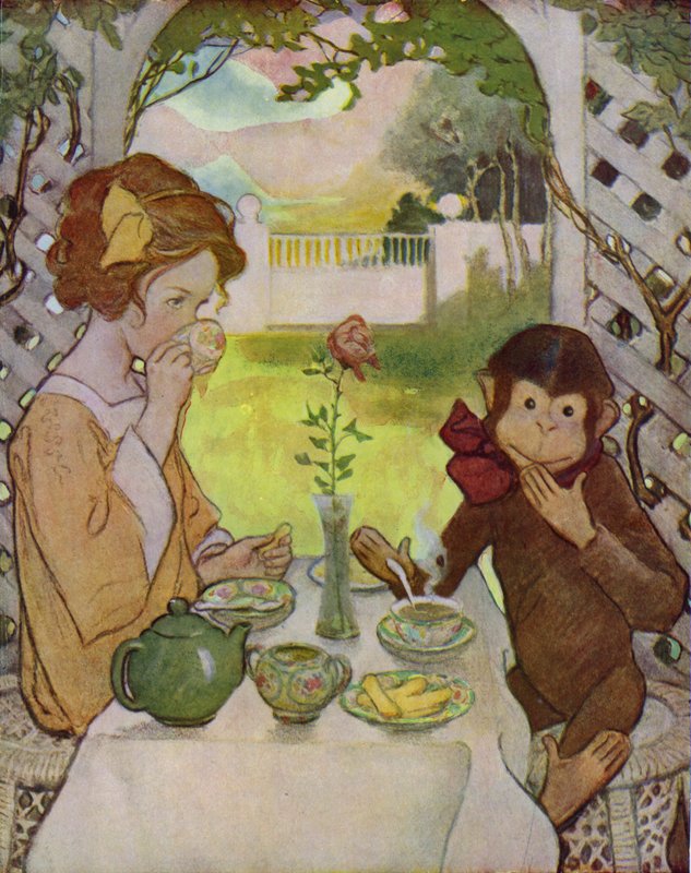 Skönheten och odjuret (färg litho) av Jessie Willcox Smith