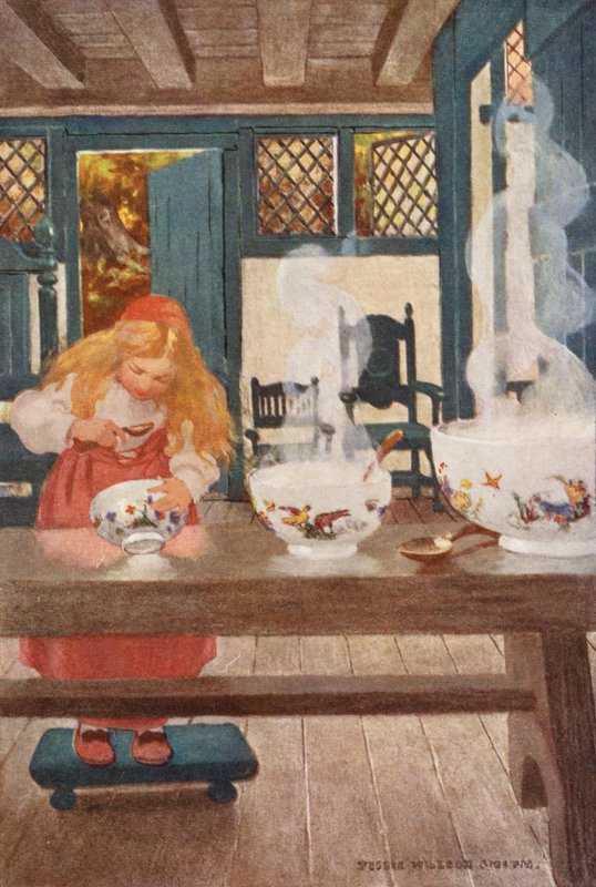 Guldlock eller De tre björnarna (färglitografi) av Jessie Willcox Smith