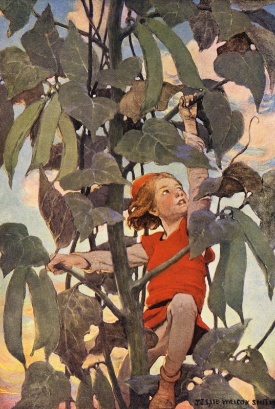 Jack och bönstjälken (färglitografi) av Jessie Willcox Smith
