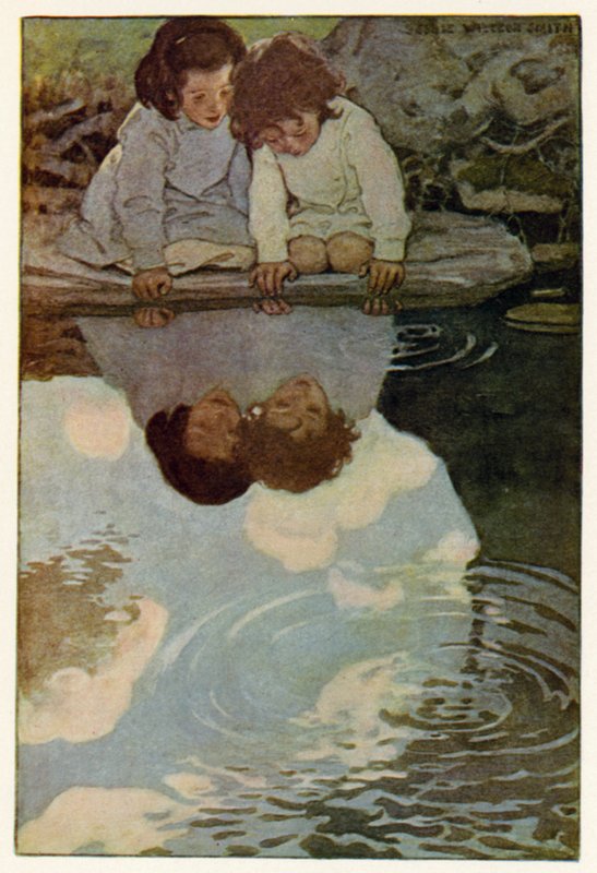 Looking-Glass River (färg litho) av Jessie Willcox Smith