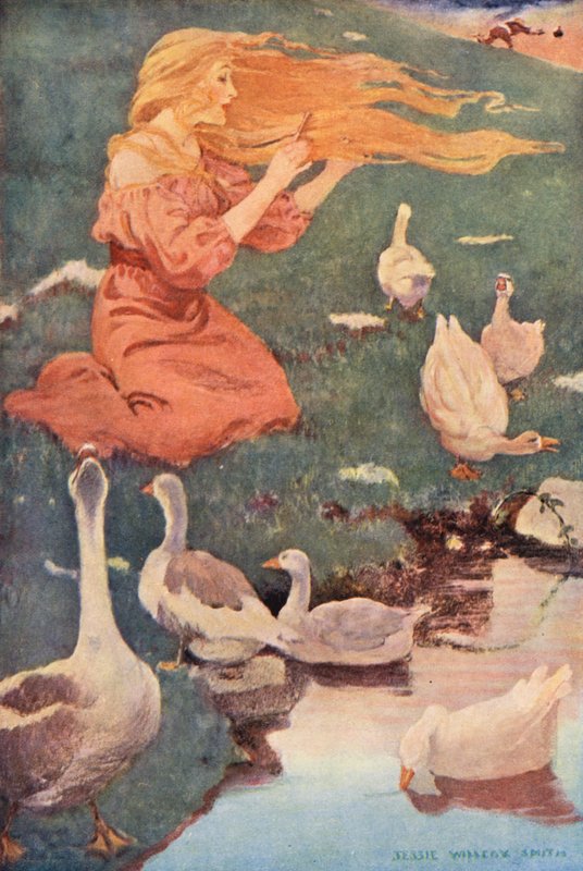 Gåsflickan (färglitografi) av Jessie Willcox Smith
