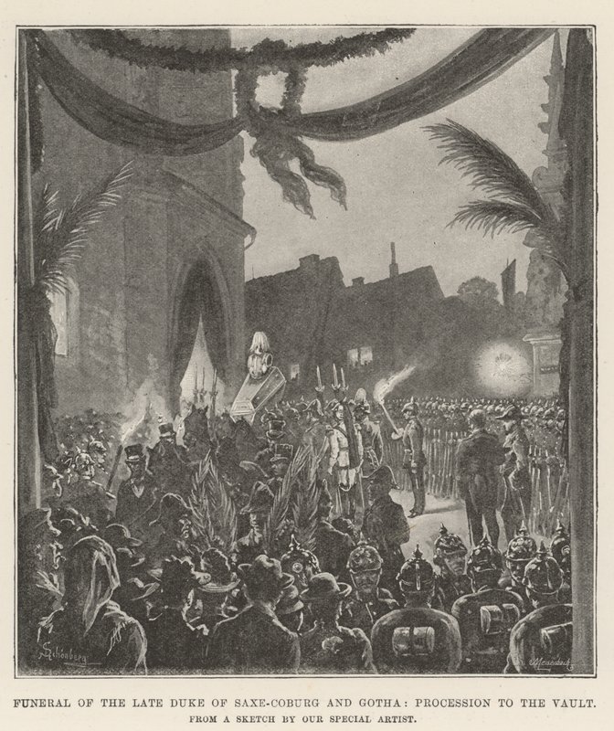 Begravning av den framlidne hertigen av Saxe-Coburg och Gotha, procession till valvet av Johann Nepomuk Schonberg