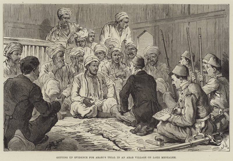 Att få upp bevis för Arabis rättegång i en arabisk by vid Lake Menzaleh av Johann Nepomuk Schonberg