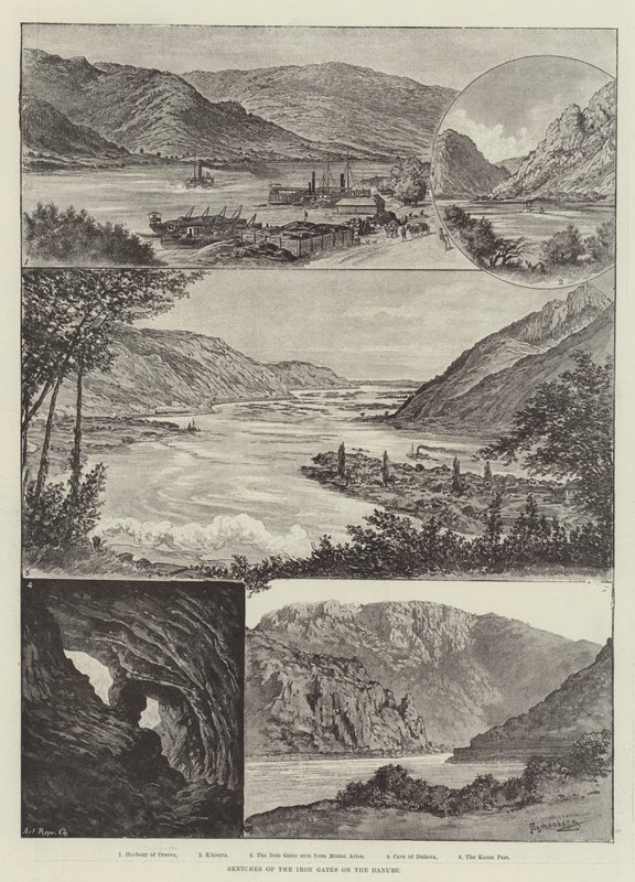 Skisser av järngrindarna vid Donau av Johann Nepomuk Schonberg