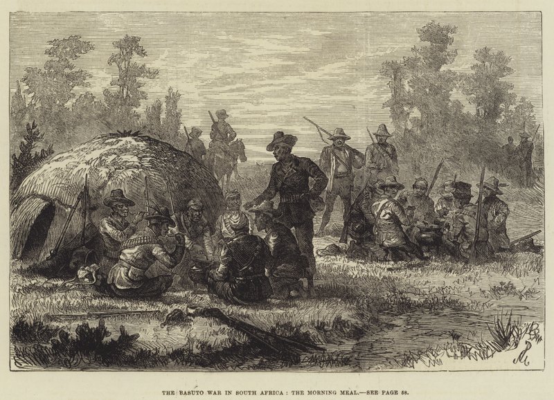 Basutokriget i Sydafrika, morgonmåltiden av Johann Nepomuk Schonberg