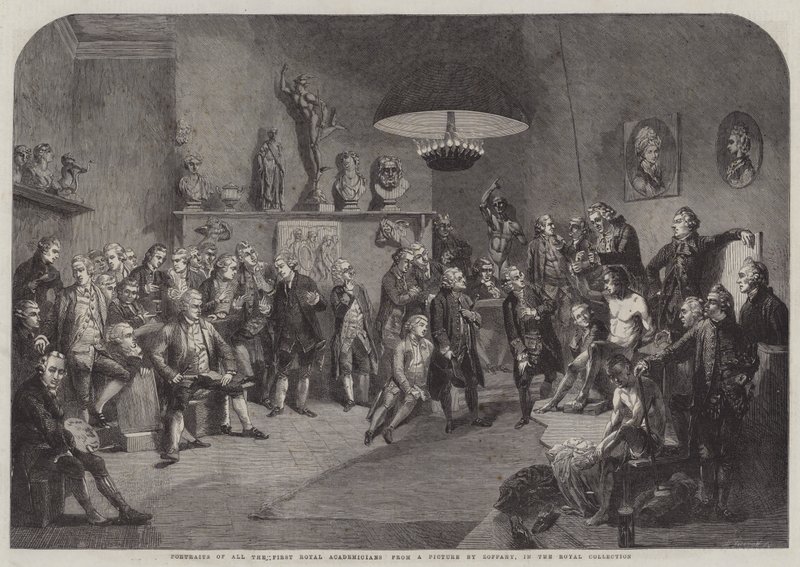 Porträtt av alla de första kungliga akademiker av Johan Joseph Zoffany