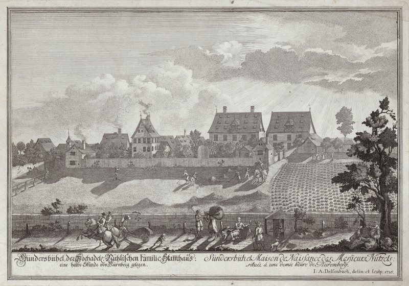 Sundersbuhl, residens för familjen Nutzel, nära Nürnberg av Johann Adam Delsenbach