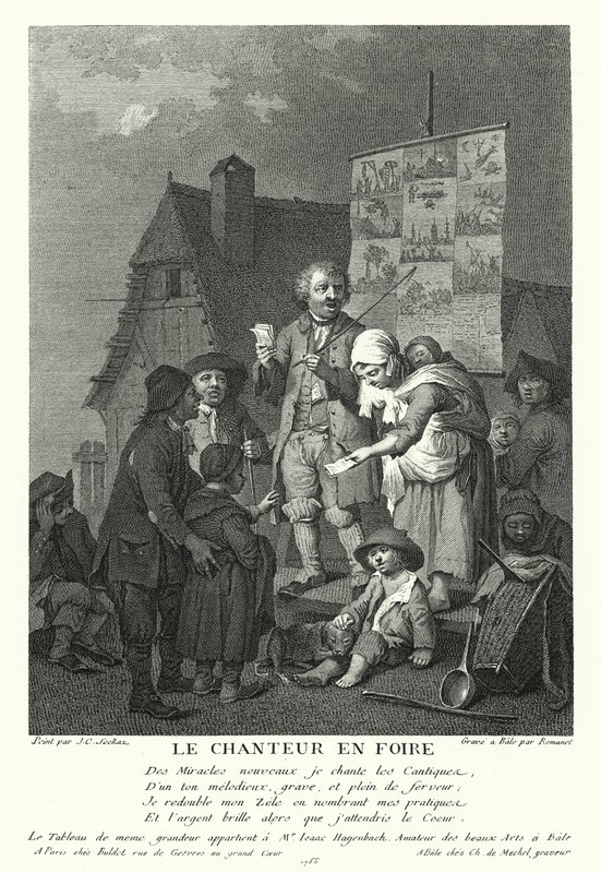 Sångaren på mässan (gravyr) av Johann Conrad Seekatz