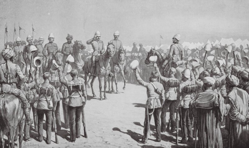 Australisk kontingent lämnar Suakin (litografi) av Johann Nepomuk (after) Schonberg