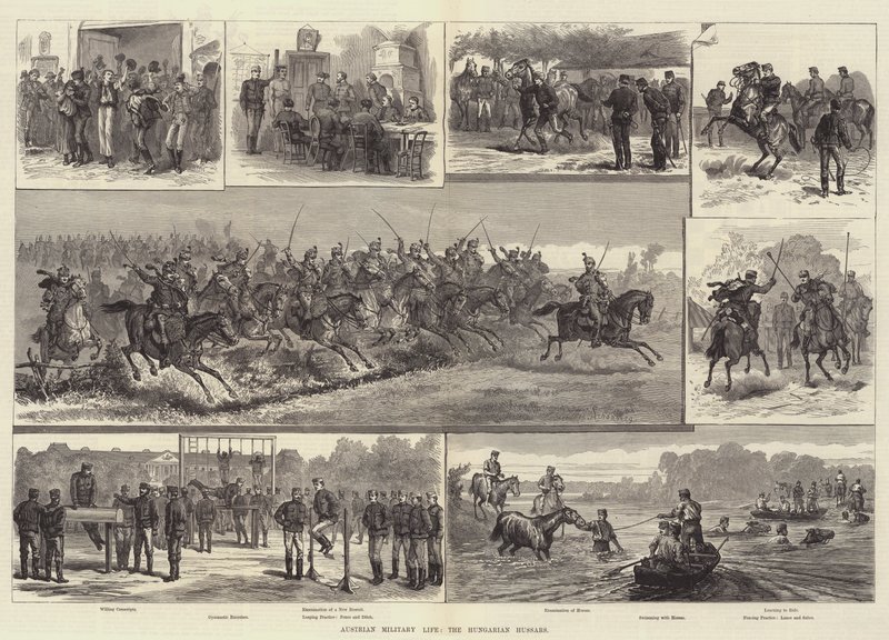 Österrikiskt militärliv, de ungerska husarerna av Johann Nepomuk Schonberg