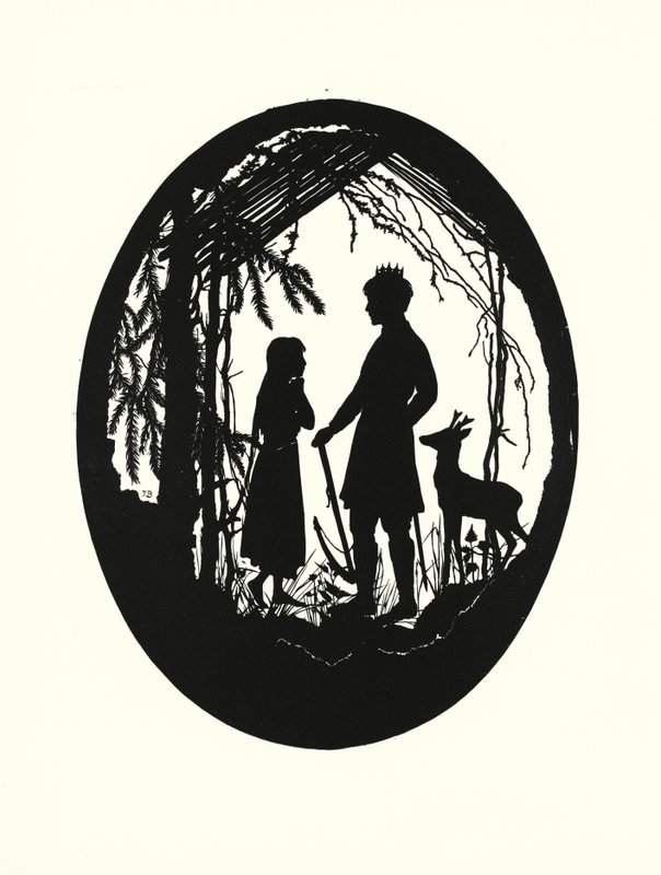 Bror och syster (litografi) av Johanna Beckmann