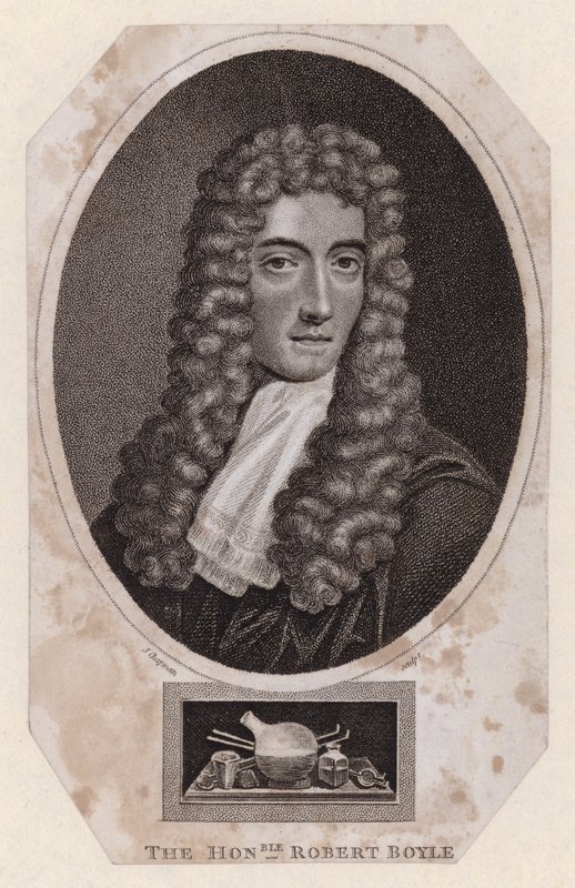 Robert Boyle, anglo-irländsk naturfilosof och kemist (gravyr) av Johannes (after) Kerseboom