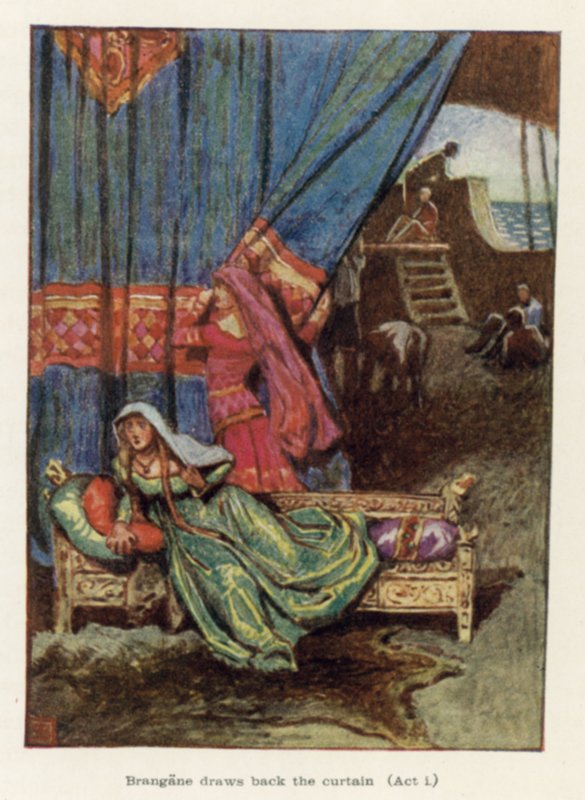 Brangane drar tillbaka gardinen, Akt i av John Byam Liston Shaw
