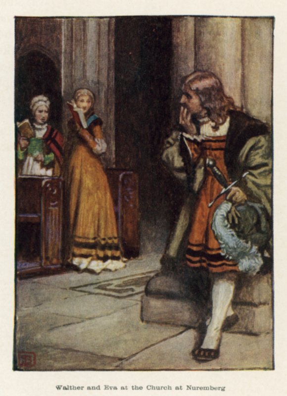 Walther och Eva i kyrkan i Nürnberg av John Byam Liston Shaw