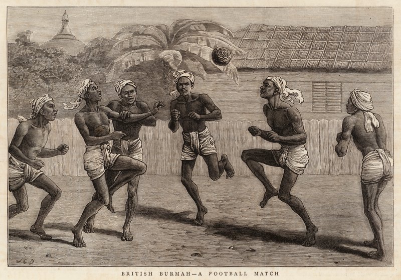 Brittiska Burmah, en fotbollsmatch av John Charles Dollman