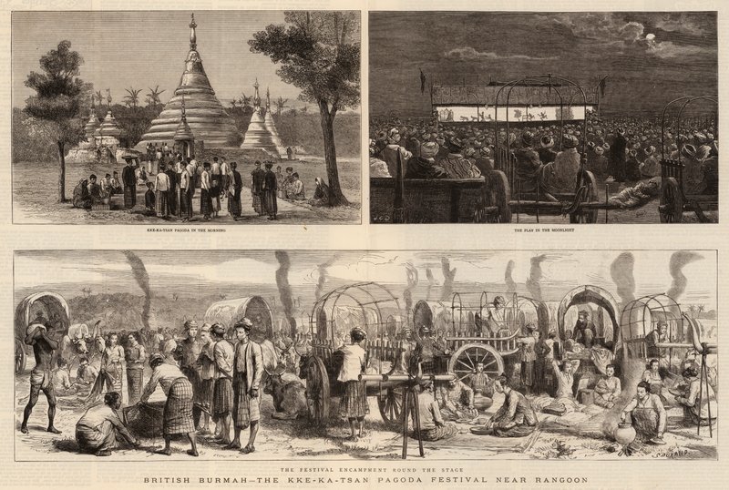 Brittiska Burmah, Kke-Ka-Tsan Pagoda Festival nära Rangoon av John Charles Dollman