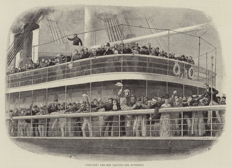 Adjö! Fartyget avgår till Australien av John Charles Dollman