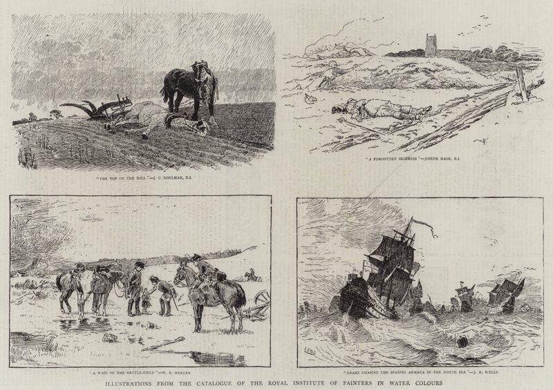 Illustrationer från Kungliga Institutet för Målare i Vattenfärgers Katalog av John Charles Dollman