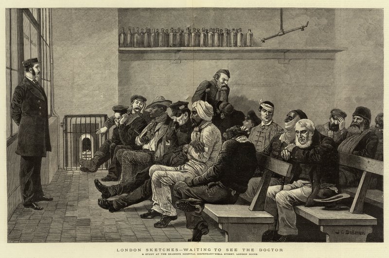 London Sketches, i väntan på att träffa doktorn av John Charles Dollman