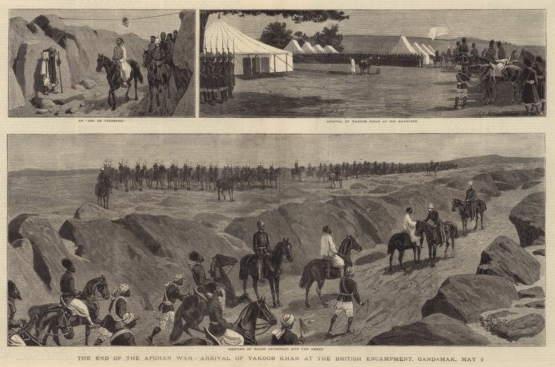 Slutet på det afghanska kriget, Yakoob Khans ankomst till det brittiska lägret, Gandamak, 8 maj av John Charles Dollman