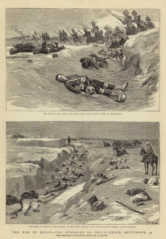 Kriget i Egypten, stormningen av Tel-el-Kebir, 13 september av John Charles Dollman