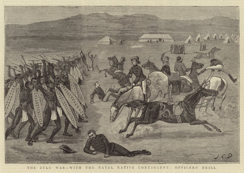 Zulukriget, med Natal Native Contingent, Officersdrill av John Charles Dollman