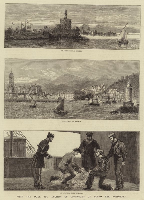 Med hertigen och hertiginnan av Connaught ombord på Osborne av John Charles Dollman