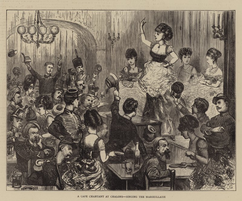 En Cafe Chantant på Chalons, sjunger Marseillaise av John Charlton