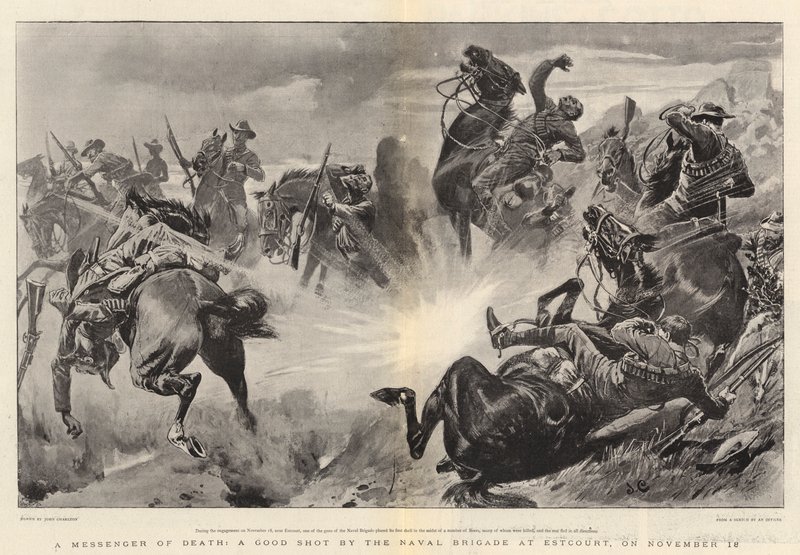 A Messenger of Death, a Good Shot av Naval Brigade i Estcourt, den 18 november av John Charlton