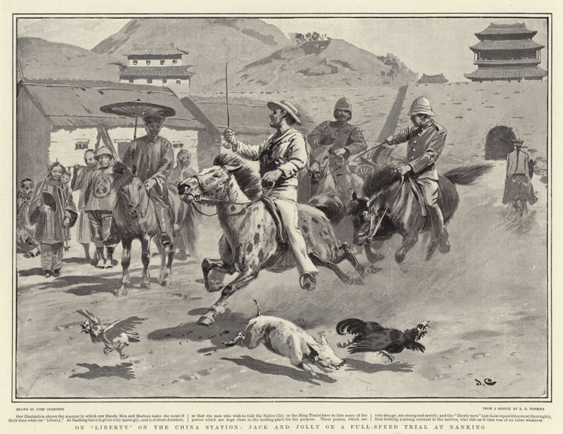 Om Liberty på China Station, Jack och Jolly på en fullhastighetsförsök på Nanking av John Charlton