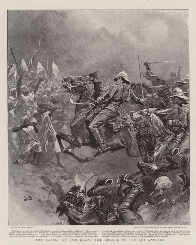 Slaget vid Omdurman, anfallet av 21:a Lancers av John Charlton