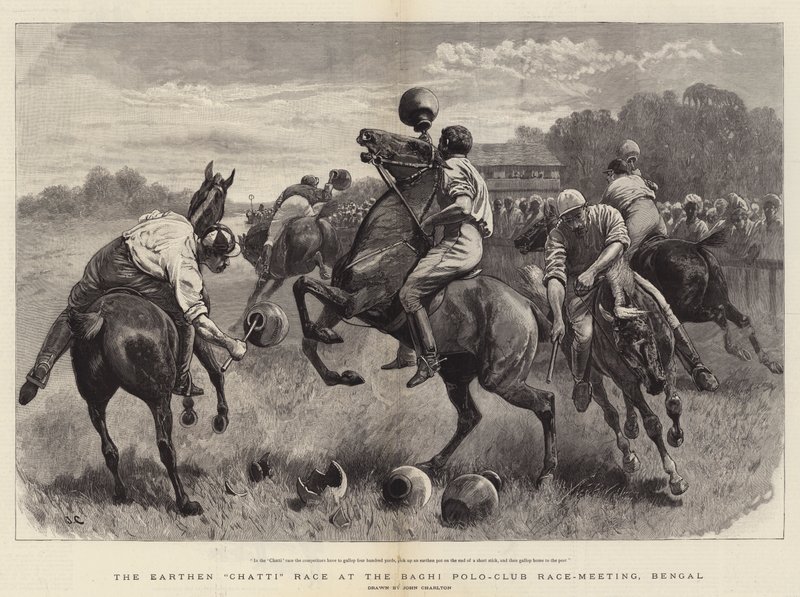 Earthen Chatti Race på Baghi Polo-Club Race-Meeting, Bengal av John Charlton