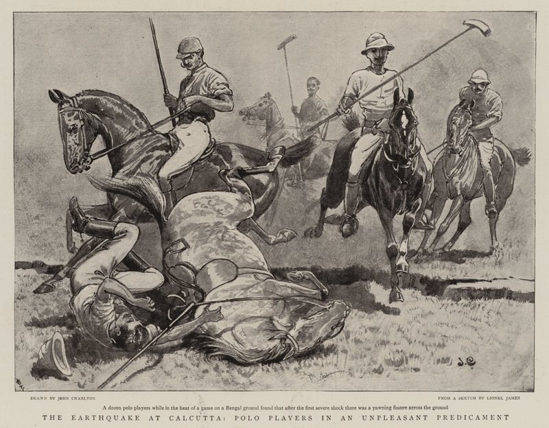Jordbävningen i Calcutta, Polospelare i en obehaglig situation av John Charlton