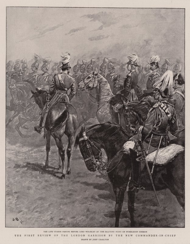 Den första översynen av Londons garnison av den nya överbefälhavaren av John Charlton