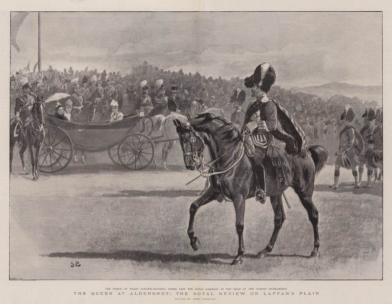 Drottningen på Aldershot, Royal Review på Laffans slätt av John Charlton