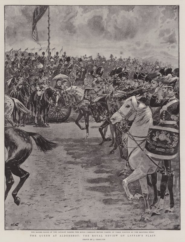 Drottningen på Aldershot, Royal Review på Laffans slätt av John Charlton