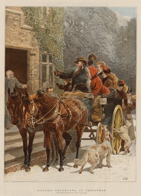 Besök hos farfar i jul (chromolitho) av John Charlton