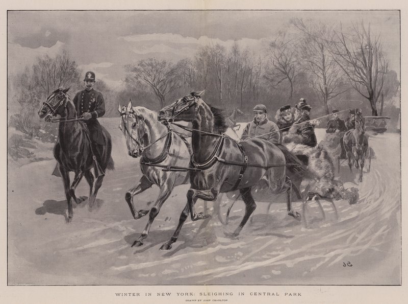 Vinter i New York, släde i Central Park av John Charlton
