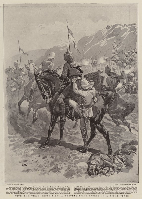 Med Tirah-expeditionen, en spaningspatrull på en trång plats av John Charlton