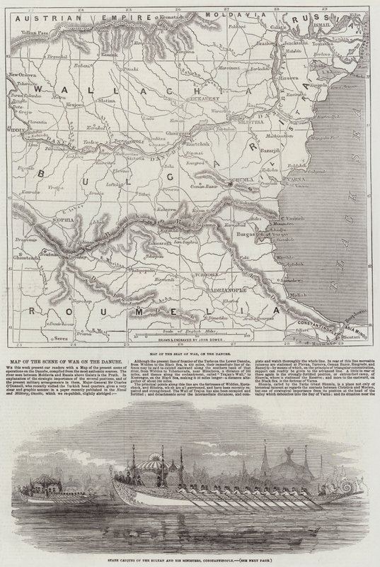 Karta över krigsplatsen vid Donau av John Dower