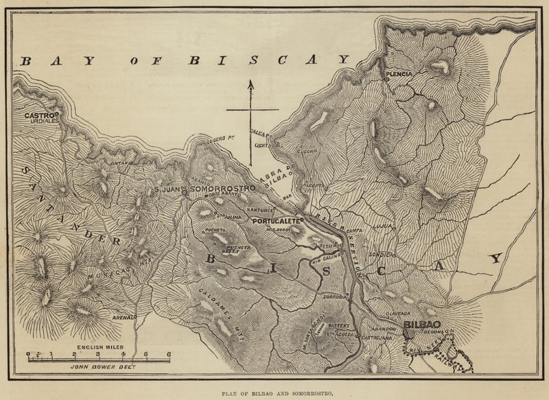 Plan av Bilbao och Somorrostro av John Dower