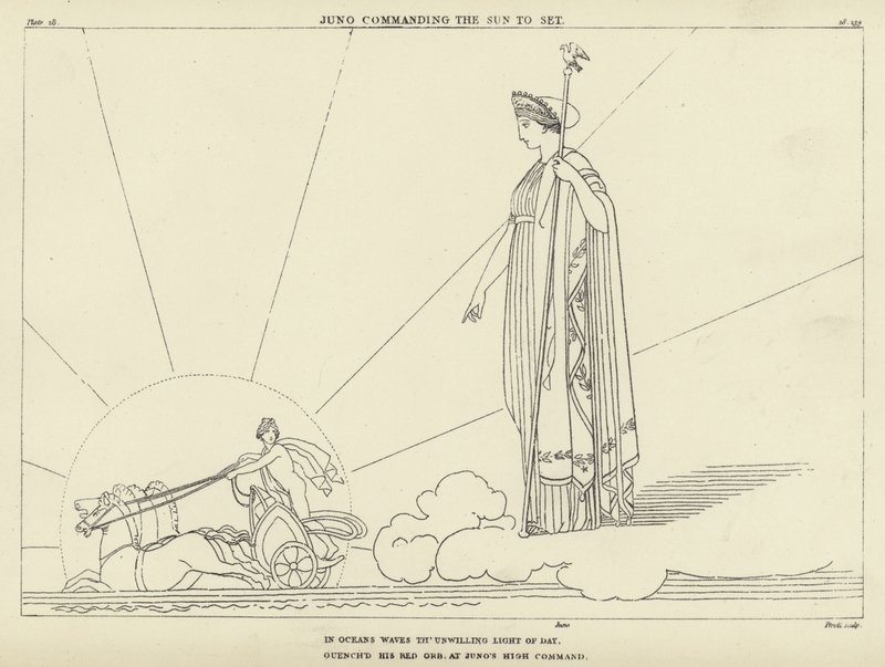 Juno befaller solen att gå ner av John Flaxman