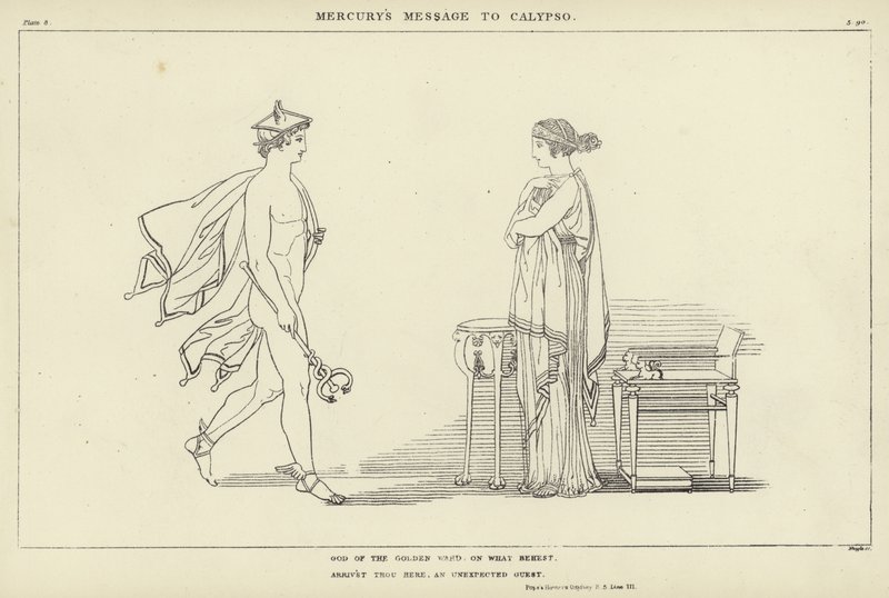 Merkurius meddelande till Calypso av John Flaxman