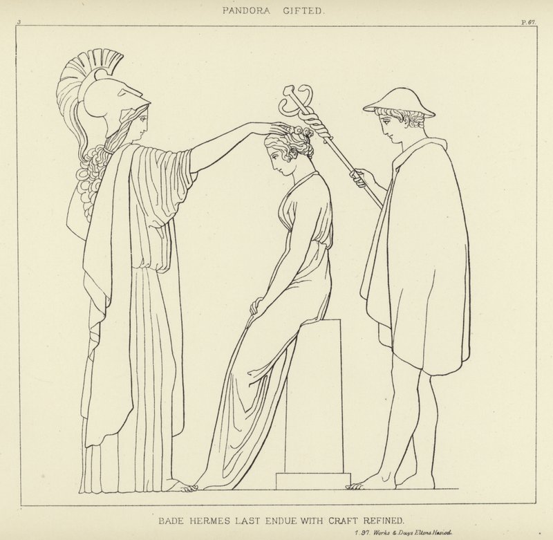 Pandora begåvad av John Flaxman