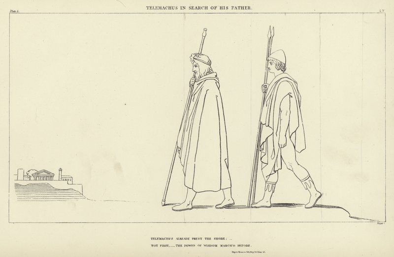 Telemachus på jakt efter sin far av John Flaxman