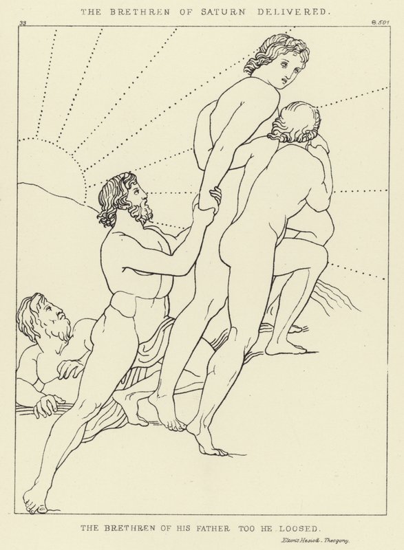 Saturnus bröder levererade av John Flaxman